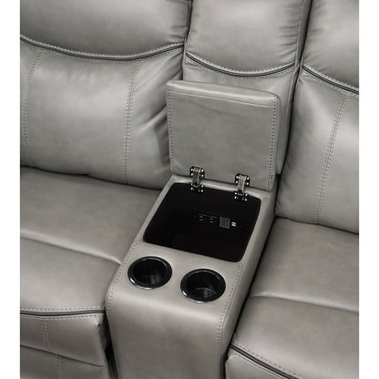 Aram - Double Glider Reclining Loveseat With Center Console, Receptacles And USB Ports