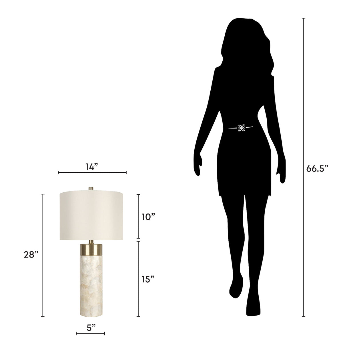 "Luminous Shell" Shell And Metal Table Lamp (Set of 2) - Natural Shell / Soft Gold / Beige