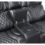 Apex - Power Double Reclining Loveseat With Center Console, Power Headrests, Storage Arms With Cup Holders, Wireless Charger, Air Massage And Heat, LED Lighting And Charging Ports