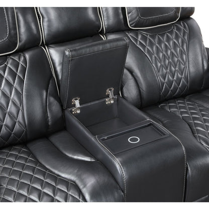Apex - Power Double Reclining Loveseat With Center Console, Power Headrests, Storage Arms With Cup Holders, Wireless Charger, Air Massage And Heat, LED Lighting And Charging Ports