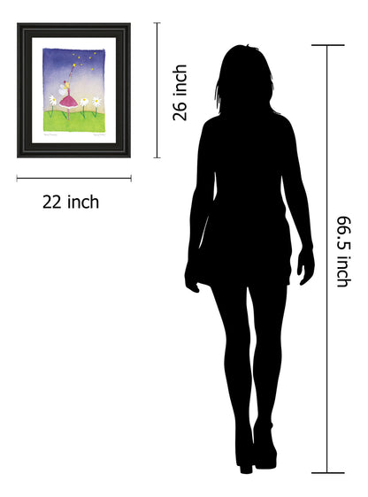 Felicity Wishes I By Emma Thomson - Framed Print Wall Art - Blue