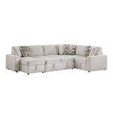 Myrtle - 3 Piece Sectional With Pull-Out Bed And Hidden Storage - Beige