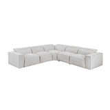 Phoebe - 5-Piece Modular Power Reclining Sectional With Power Headrests - Gray
