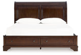 Trellington - King Sleigh Storage Bed - Brown