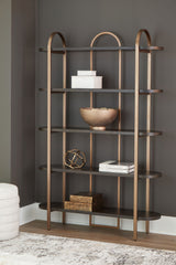 Brentmour - Bookcase - Brown / Gold Finish