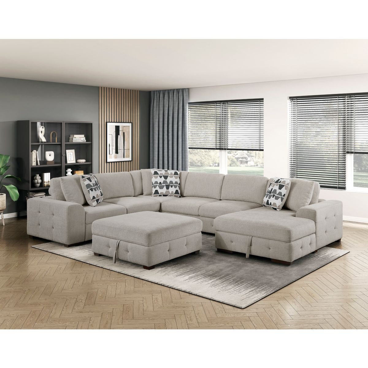 Raife - Storage Ottoman - Taupe