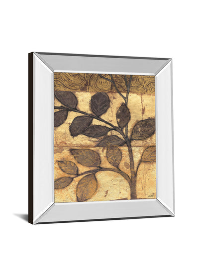 Bronzed Branches I By Norman Wyatt, Jr. - Mirror Framed Print Wall Art - Light Brown