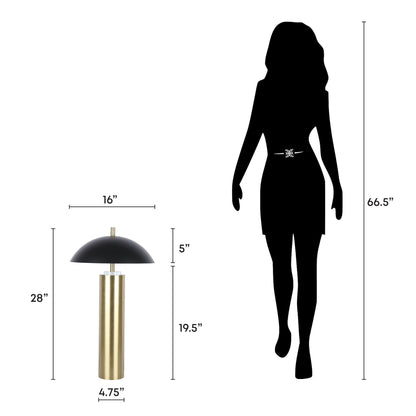 Aurora Column On/Off Touch, USB Charging, Metal & Crystal Table Lamp (Set of 2) - Soft Gold / Matte Black