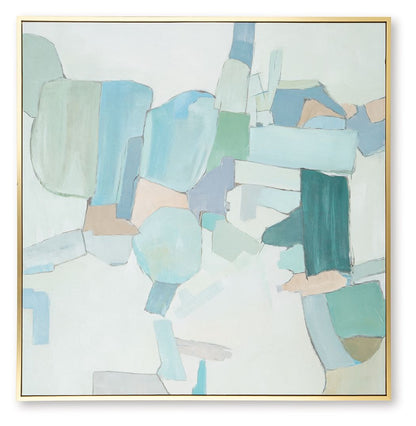 Wynburn - Wall Art - White / Blue / Green