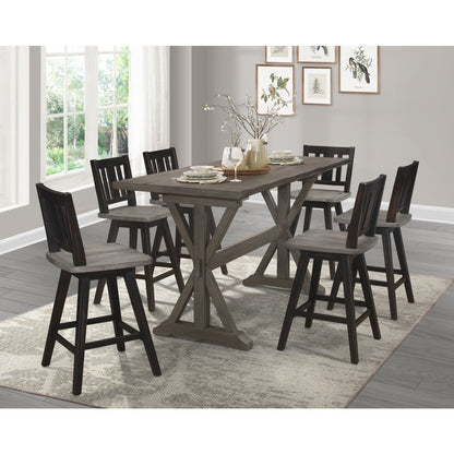 Amsonia - Swivel Counter Height Chair (Set of 2) - Black / Gray