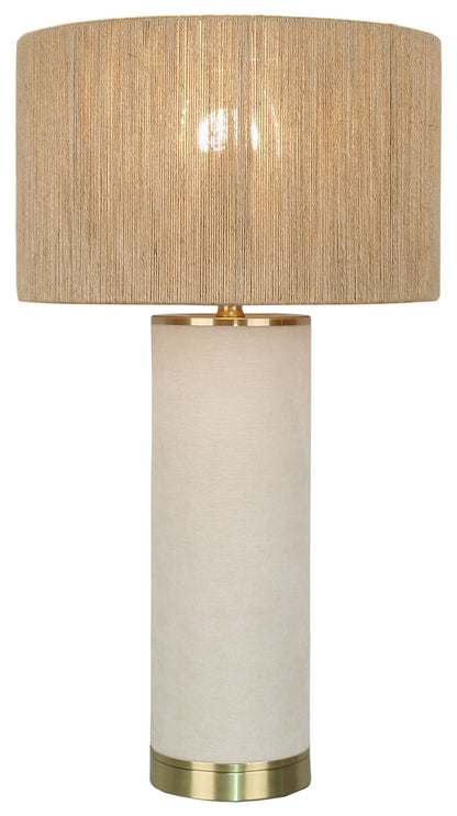 Linen Haven - 31 X 17 - Textured Linen Table Lamp (Set of 2) - Ivory Textured Linen