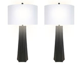 "Obsidian Glow" Metal Table Lamp (Set of 2) - Matte Black