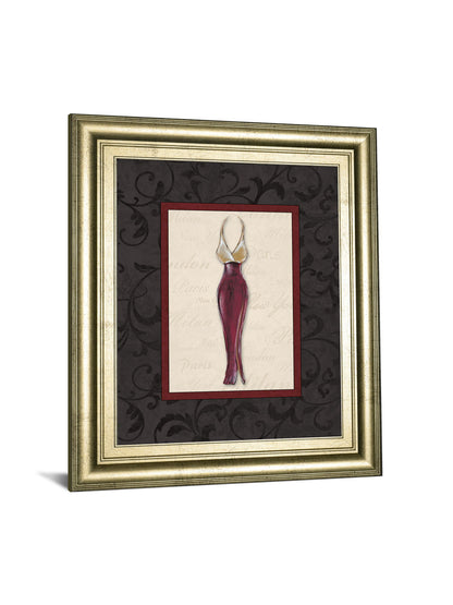 Fashion Dress Il By Susan Osbourne Framed Print Wall Art - Dark Gray