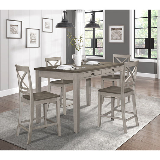 Brightleaf - Counter Height Chair (Set of 2) - Brown / Gray