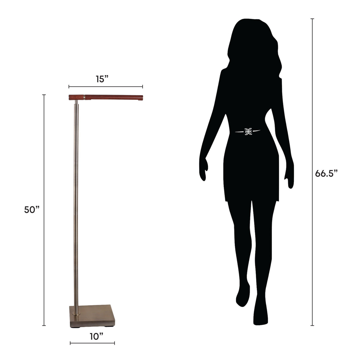 Walnut Skyline - 50 X 15 - Metal Floor Lamp - Antique Brass