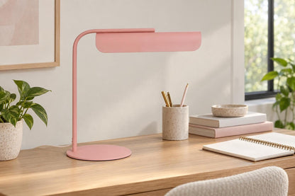 Poet'S Curve I - 14 X 14 - Metal Accent Lamp (Set of 2) - Matte Blush Pink