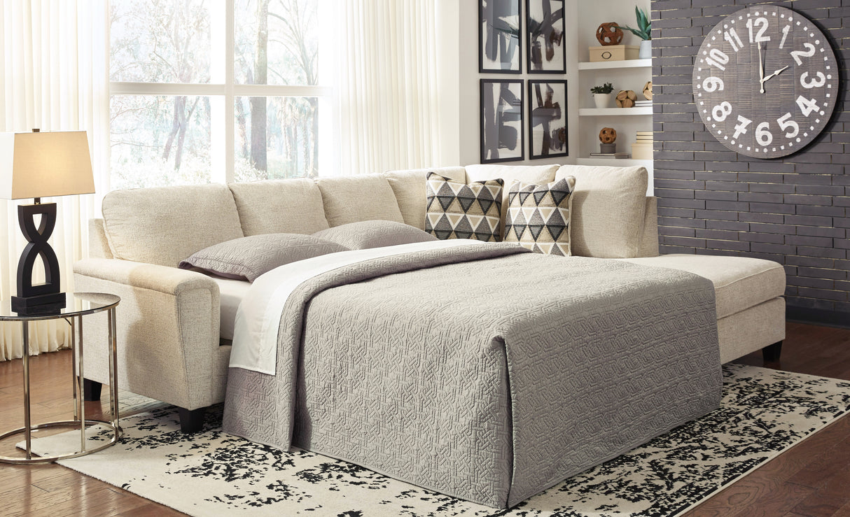 Furniture City - MS - Ashley Furniture - Abinger Sectional - LAF 2-Piece Sleeper Sectional with Chaise / Natural - 83904S4