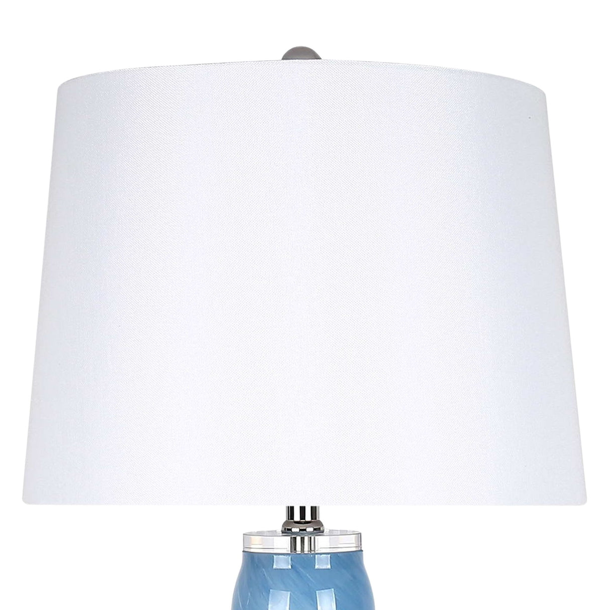 "Azure Elegance" Art Glass Table Lamp (Set of 2) - Blue Art Glass