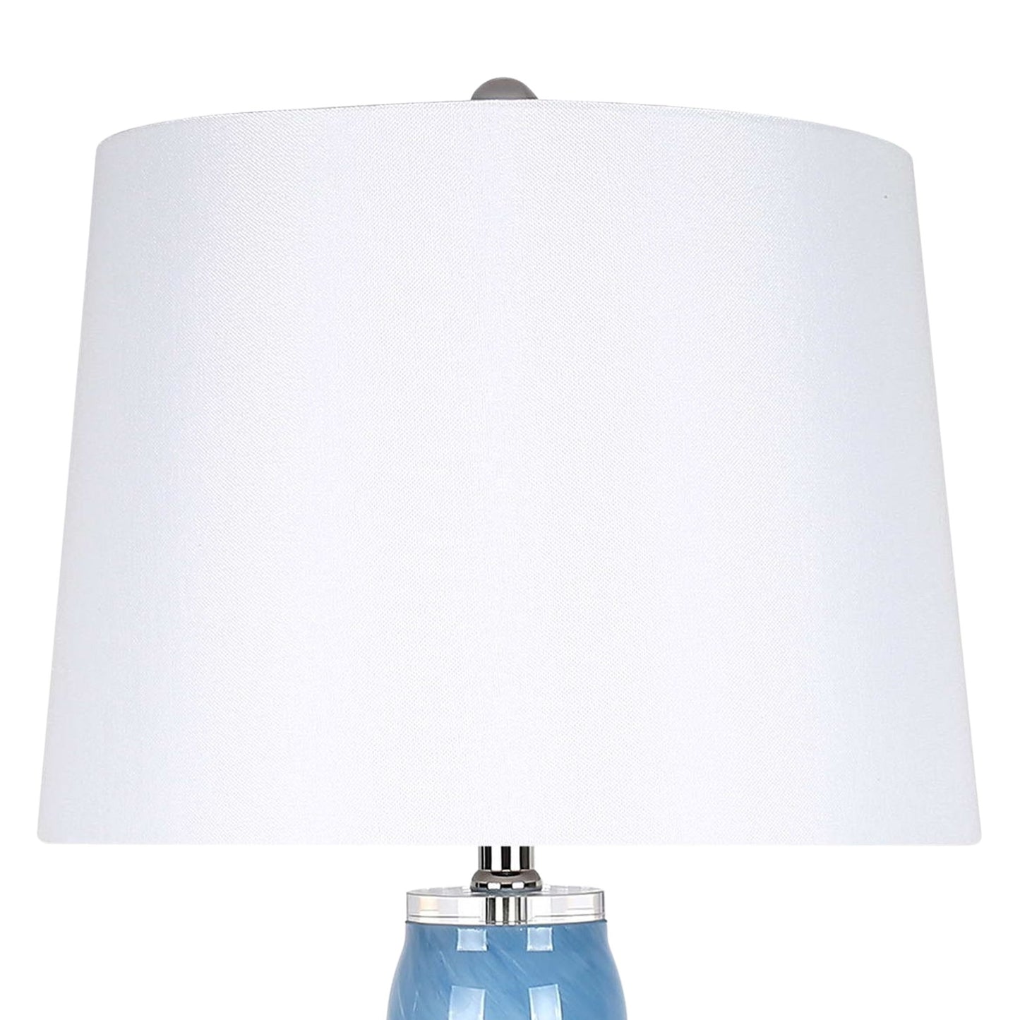 "Azure Elegance" Art Glass Table Lamp (Set of 2) - Blue Art Glass