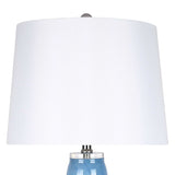 "Azure Elegance" Art Glass Table Lamp (Set of 2) - Blue Art Glass