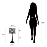 "Crystal Lattice Radiance" Metal And Crystal Table Lamp (Set of 2) - Matt Black / Clear Crystal