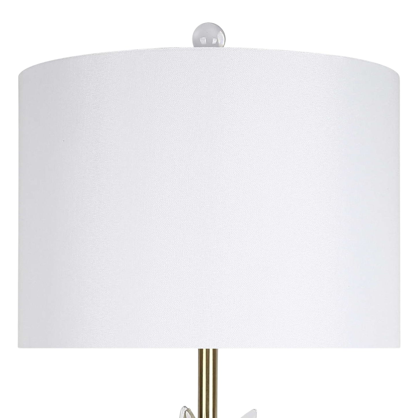 "Crystal Bloom II" Crystal And Marble Table Lamp (Set of 2) - White / Clear Crystal / Soft Gold