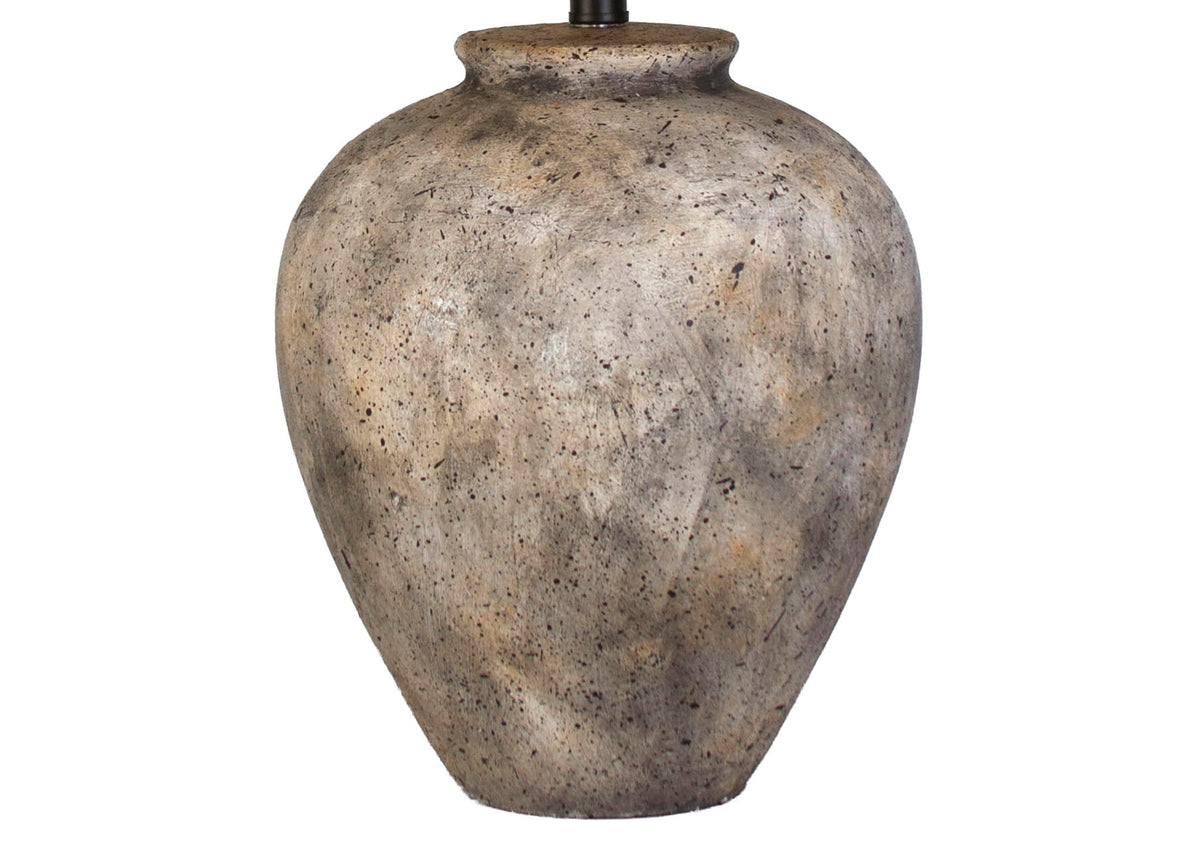 Earthen Stillness - 26 X 19 - Ceramic Table Lamp (Set of 2) - Weathered Stone
