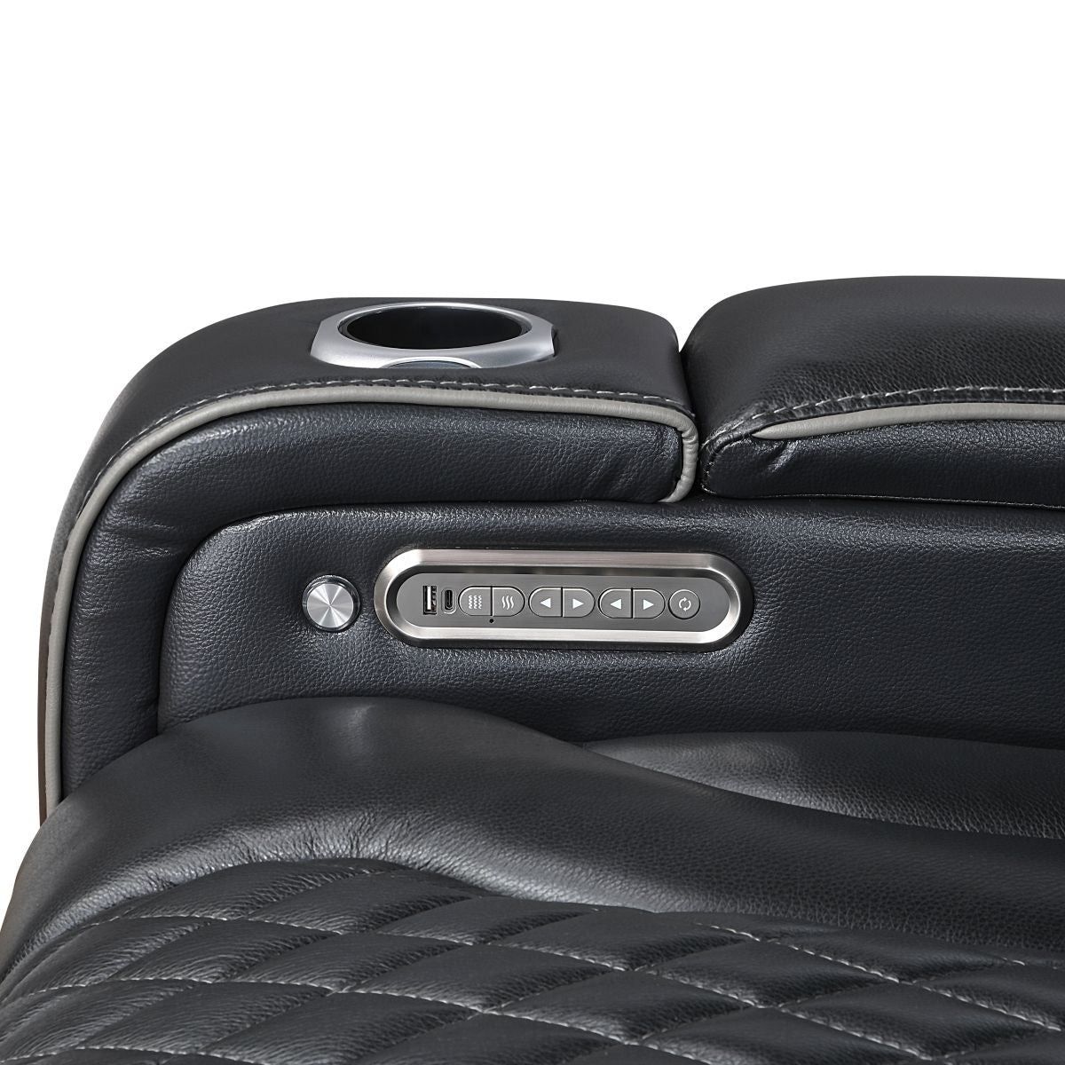 Apex - Power Double Reclining Loveseat With Center Console, Power Headrests, Storage Arms With Cup Holders, Wireless Charger, Air Massage And Heat, LED Lighting And Charging Ports
