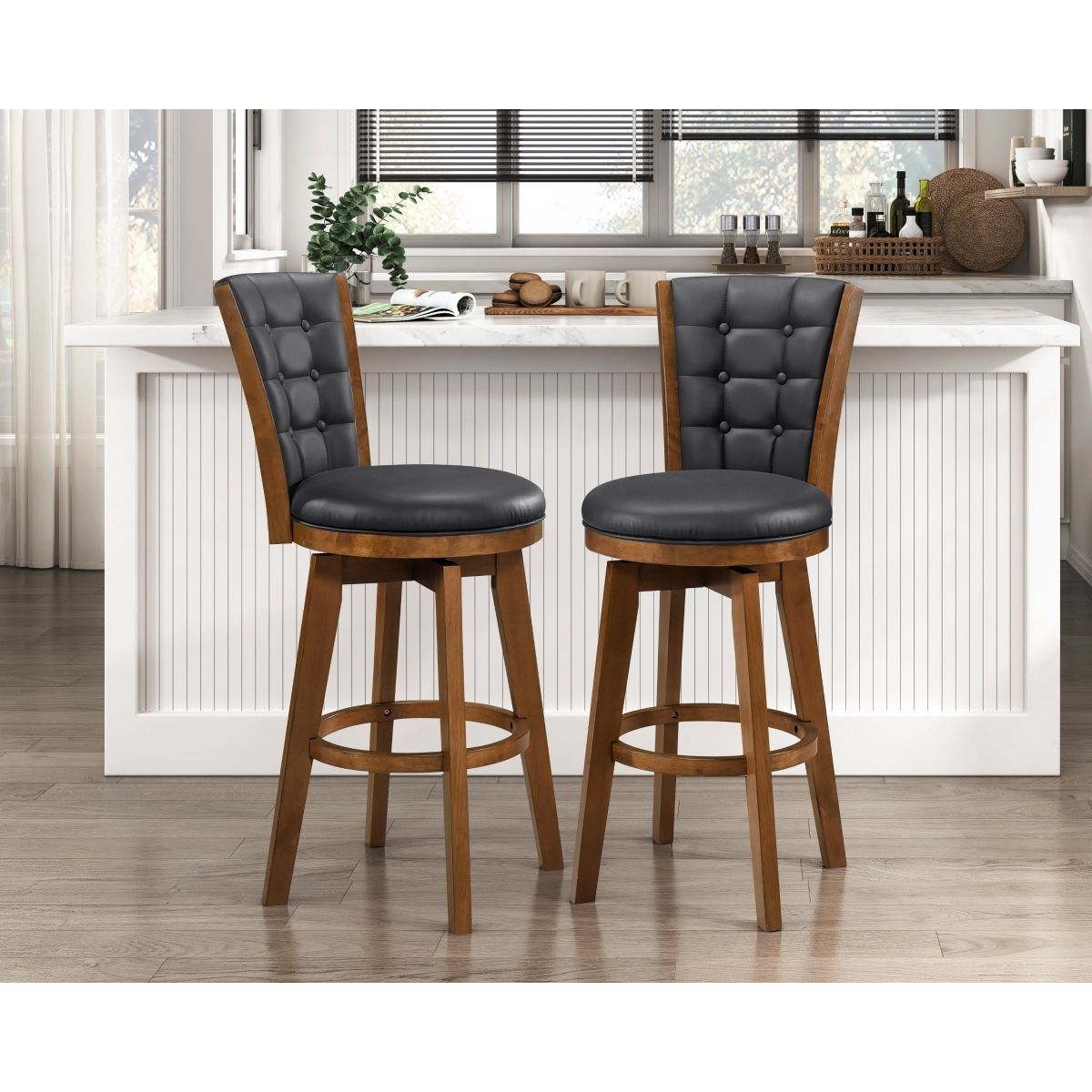 Medford - Swivel Pub Height Chair (Set of 2) - Black