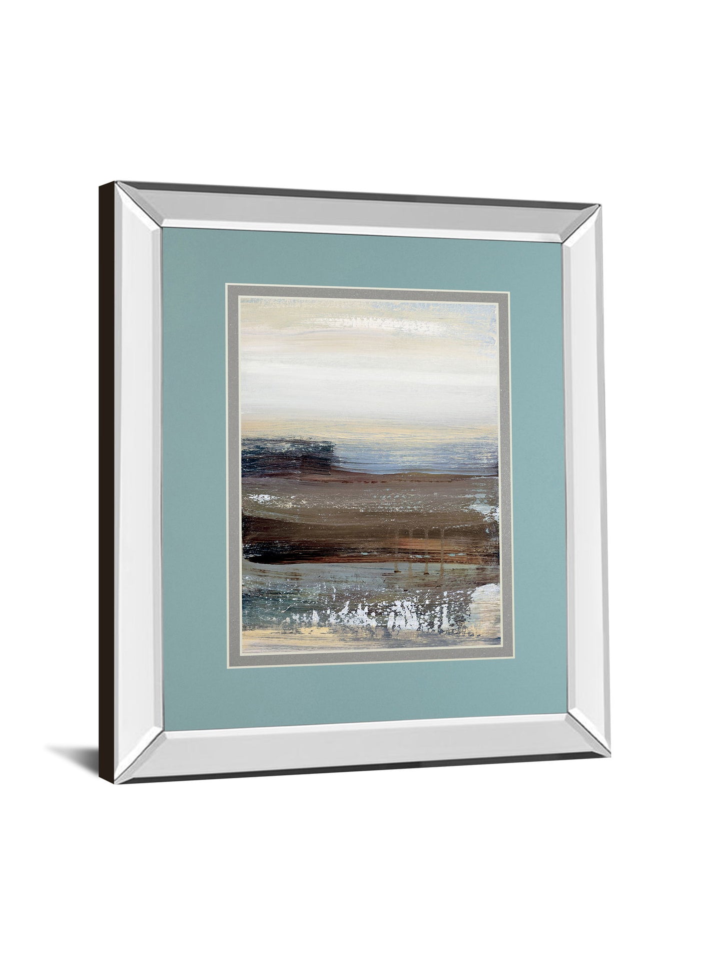 Hint Of By Aerial Snow - Mirror Framed Print Wall Art - Light Blue