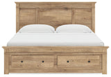 Makidern - Panel Storage Bed With Storage Footboard