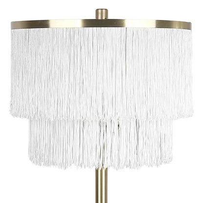 "Tassel Elegance II" Metal Table Lamp (Set of 2) - Soft Gold / White