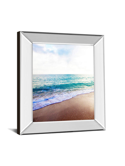 Golden Sands Il By Susan Bryant - Mirror Framed Print Wall Art - Light Blue