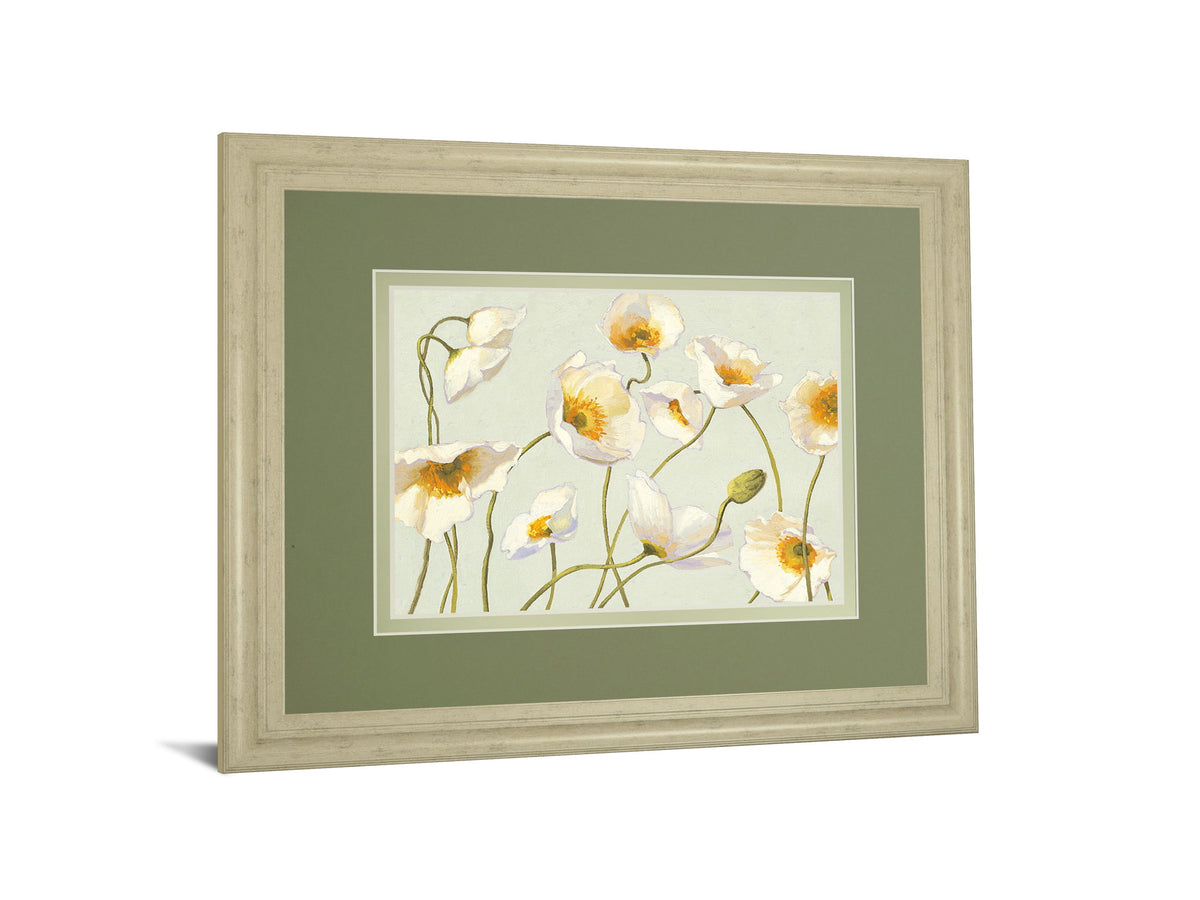 Bright Poppies By Novak - Framed Print Wall Art - Beige