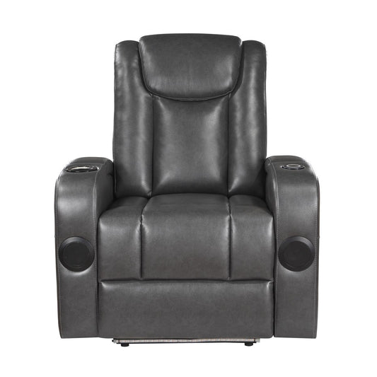Turbo - Power Reclining Chair With Wireless Charger - Gray