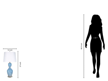 "Azure Elegance" Art Glass Table Lamp (Set of 2) - Blue Art Glass