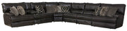 Como - 7 Piece Italian Leather Match Reclining Sectional