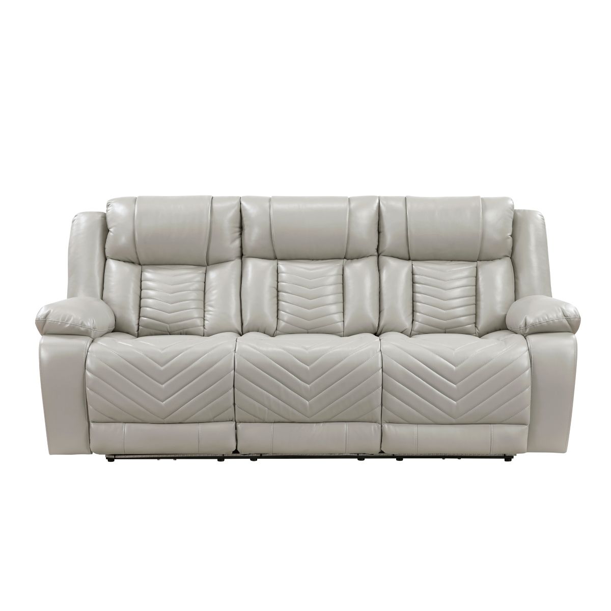 Huron - Power Double Reclining Sofa With Center Drop-Down Cup Holders, Wireless Charger, Magazine Bag, LED And Charging Ports