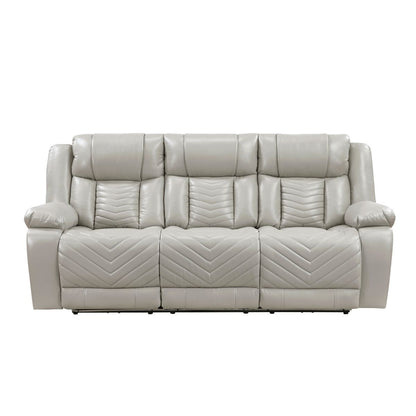 Huron - Power Double Reclining Sofa With Center Drop-Down Cup Holders, Wireless Charger, Magazine Bag, LED And Charging Ports