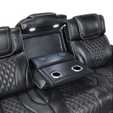 Apex - Power Double Reclining Sofa With Center Drop-Down Cup Holders, Power Headrests, Storage Arms With Cup Holders, Reading Lights, Wireless Charger, Air Massage And Heat, LED Lighting And Charging Ports