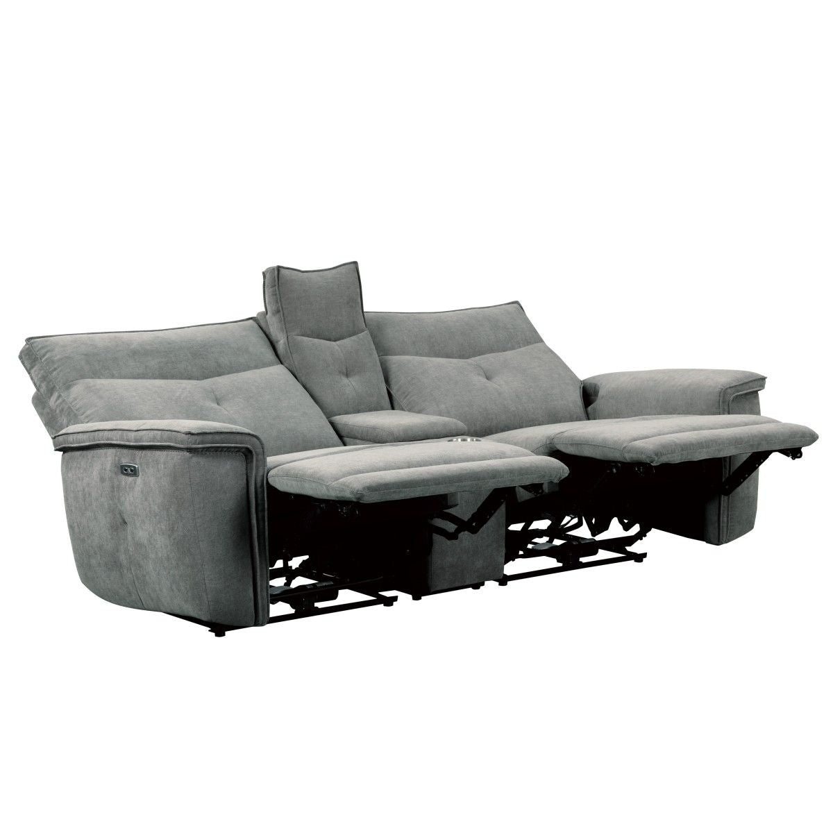 Tesoro - 3 Piece Power Double Reclining Loveseat - Dark Gray