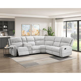 Thorne - 3 Piece Reclining Sectional With Left Console - Light Gray