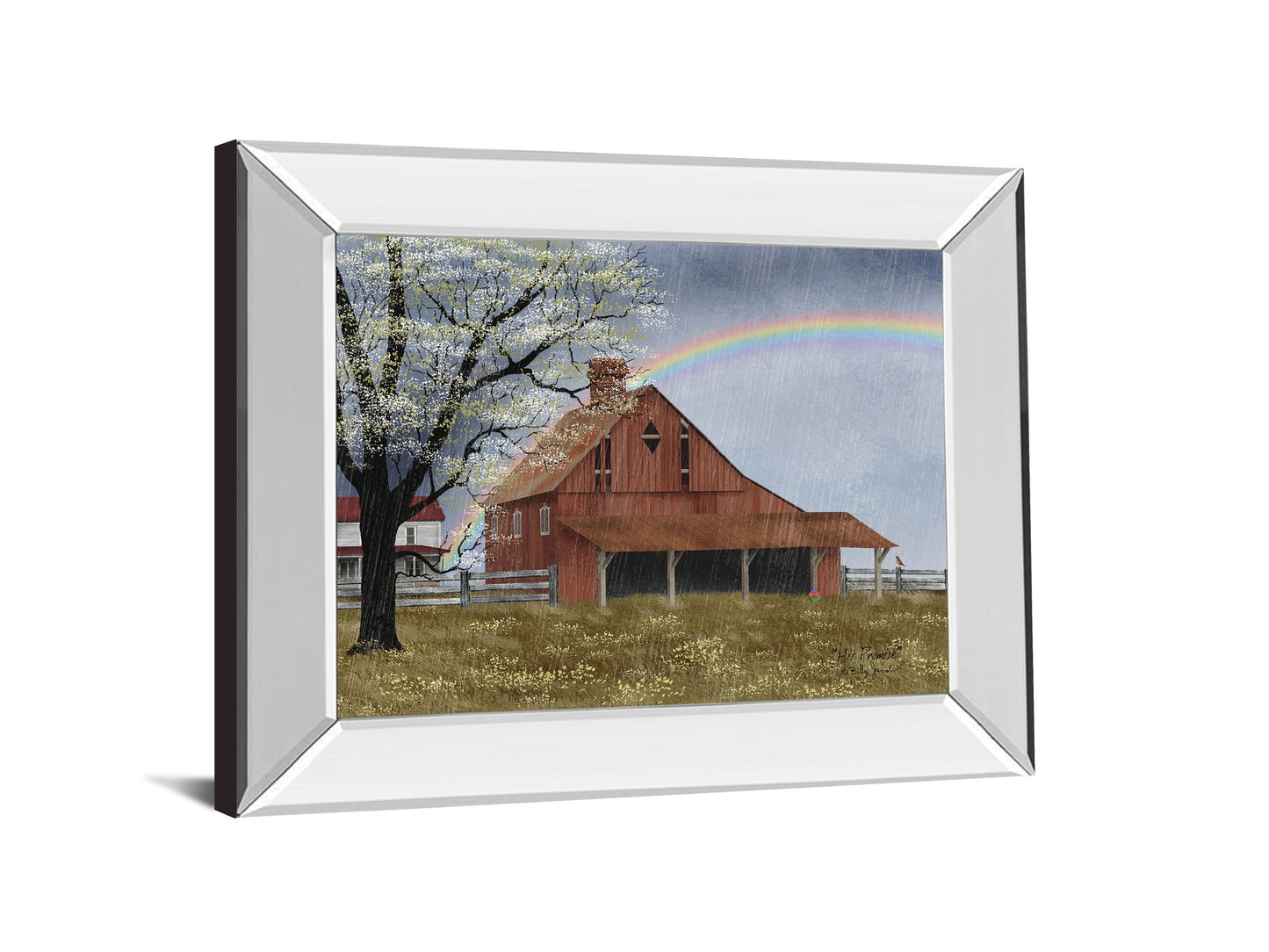 His Promise By Billy Jacobs - Mirror Framed Print Wall Art - Green