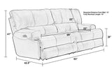 Wembley - Power Headrest Power Lay Flat Reclining Sofa