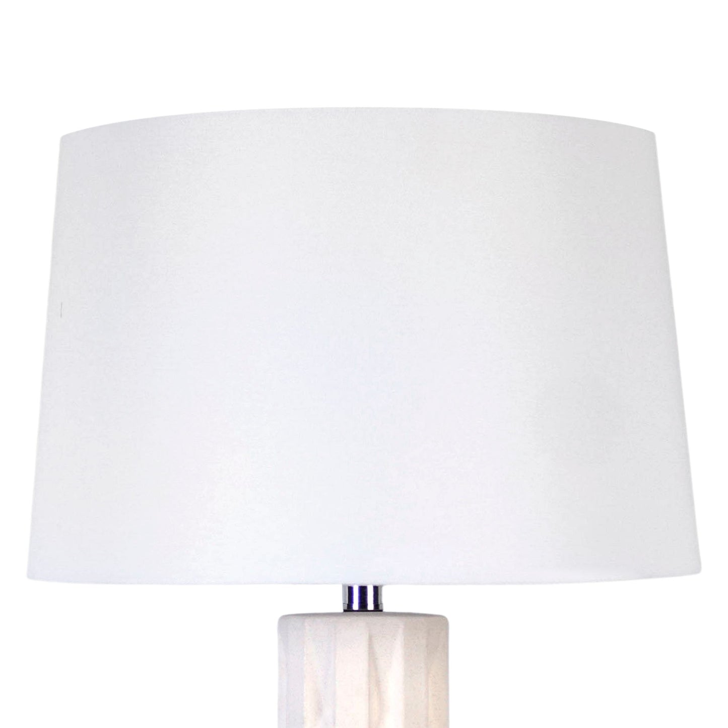 "Sculpted Elegance" Ceramic Table Lamp (Set of 2) - White Sand