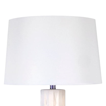 "Sculpted Elegance" Ceramic Table Lamp (Set of 2) - White Sand