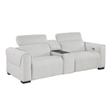 McPherson - Power Double Reclining Loveseat With Center Console And Power Headrests, Charging Ports - Cloud