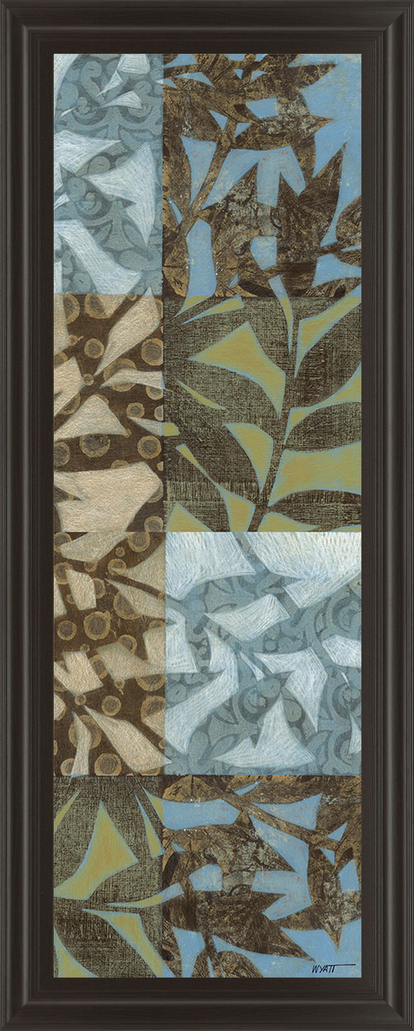 Leaves I - Framed Print Wall Art - Blue