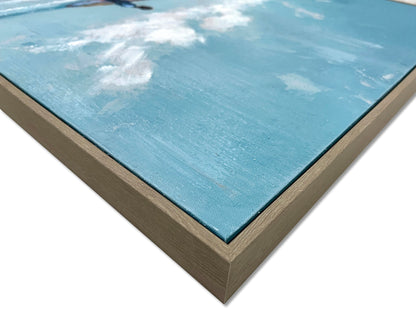 Surfside Reverie II - 28 X 40 - Hand-Embellished Canvas In Frame - Blue