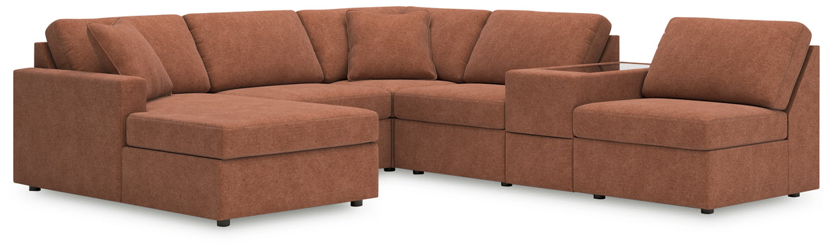 Furniture City - MS - Ashley Furniture - Modmax Sectional - RAF 6-Piece Sectional with Chaise / Spice - 92102S21